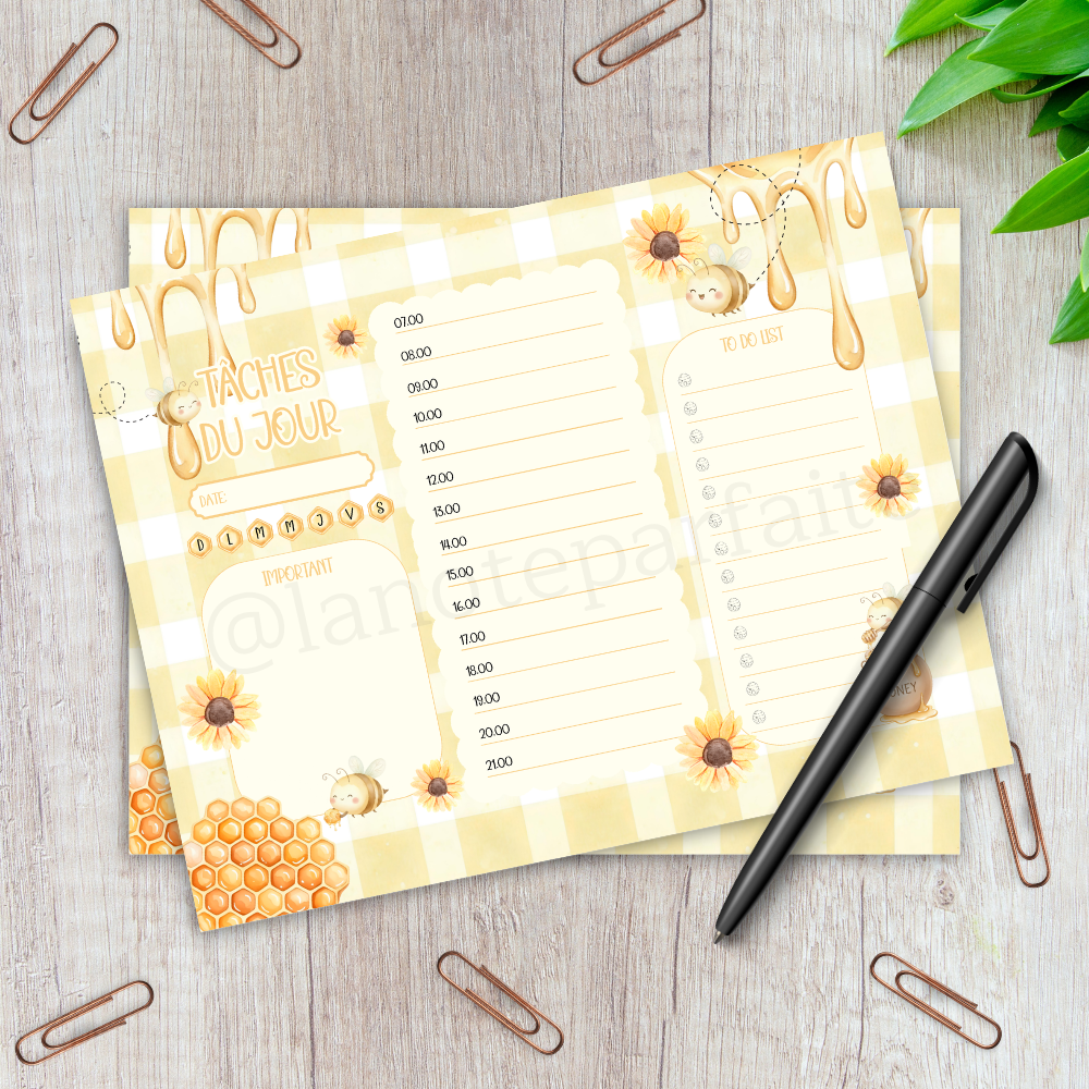 Planificateur de Tâches Honey Bee 10.5x8